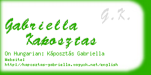 gabriella kaposztas business card